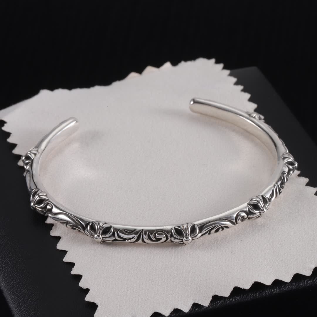 Chrome Hearts Silver Filigree Cuff Bracelet
